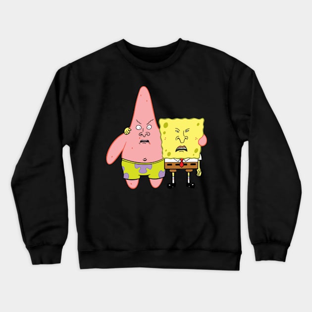 Beavis Butthead x Sponge Bob Parody Crewneck Sweatshirt by MrWatanabe